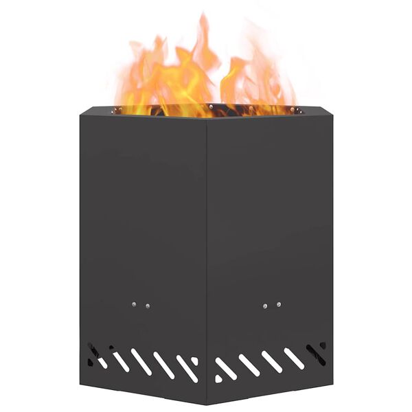 vidaXL Fogueira Sem Fuma&ccedil;a Preto 48 x 48 x 51 cm A&ccedil;o
