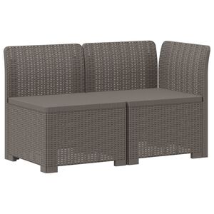 vidaXL Sof&aacute; de Jardim 2 Lugares Look Rattan PP Cinzento-claro