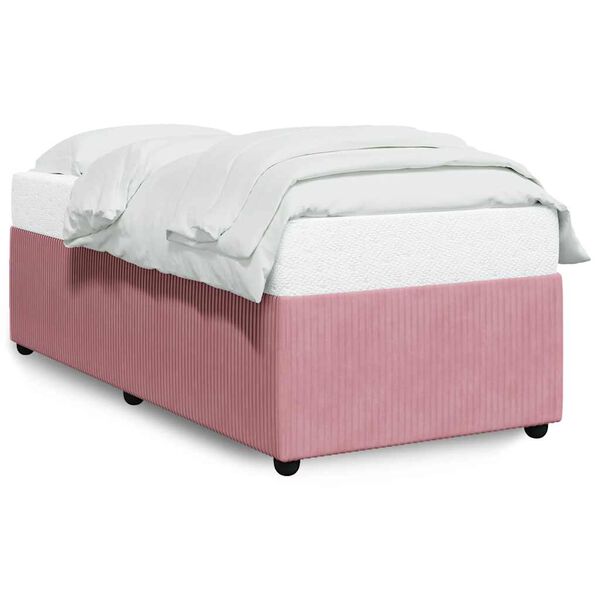 vidaXL Estrutura de cama 80x200 cm veludo rosa