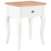vidaXL Mesa-de-cabeceira 40x30x50 cm pinho maci&ccedil;o branco e castanho