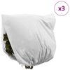 vidaXL Capas de Fleece para Prote&ccedil;&atilde;o Contra Geada 3 pcs Branco