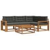 vidaXL Conjunto de Sof&aacute;s para Exterior 5 unid. Natural e Antracite
