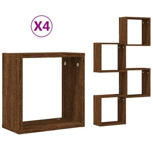 vidaXL Prateleiras de parede em forma de cubo 4 pcs 30x15x30cm
