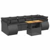 vidaXL 8 pcs conjunto sof&aacute;s de jardim com almofad&otilde;es vime PE preto