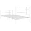 vidaXL Estrutura de cama com cabeceira e pés 90x200 cm metal branco