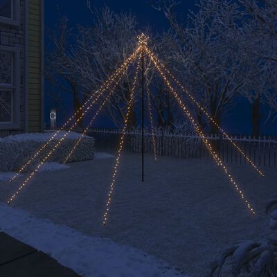 vidaXL Iluminação cascata p/ árvore Natal int/ext 576 luzes LED 3,6 m