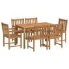 vidaXL Conjunto de jantar de jardim de 7 pe&ccedil;as 140x80 cm madeira de teca maci&ccedil;a