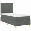 vidaXL Cama Box Spring LED com colch&atilde;o Cinza Escuro 90 x 200 cm tecido