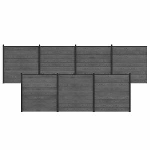 vidaXL Conjunto de Cercas 7 unid. 1218 x 186 cm WPC e Alum&iacute;nio