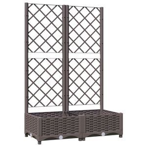 vidaXL Vaso/floreira jardim c/ treli&ccedil;a 80x40x121,5 cm PP castanho