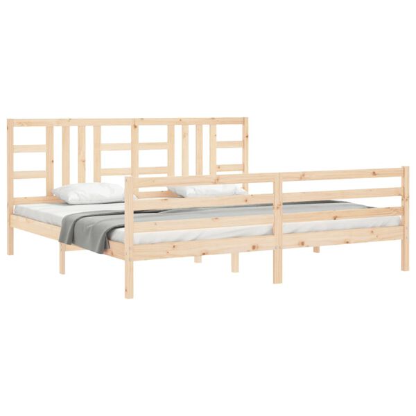 vidaXL Estrutura de cama com cabeceira 200x200 cm madeira maci&ccedil;a