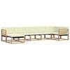 vidaXL Conjunto de Sof&aacute;s para Exterior 7 pcs Branco e Creme