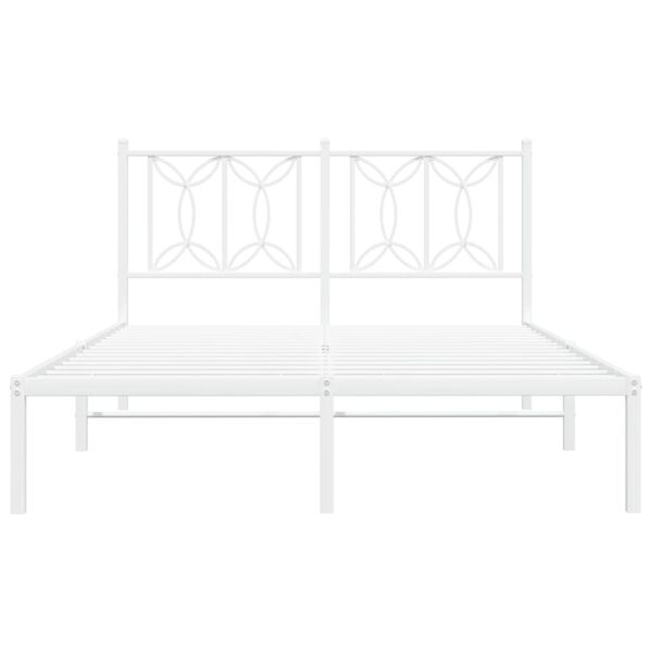 vidaXL Estrutura de cama com cabeceira 140x190 cm metal branco