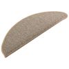 vidaXL Tapetes de escada 15 pe&ccedil;as 65x21x4 cm marrom semicircular grande