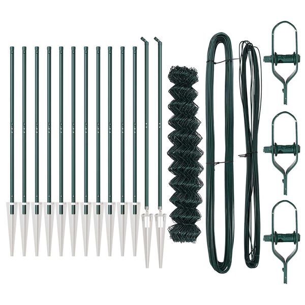 vidaXL Poste de Cerca Verde 1 x 25 m (malha de 60 x 60 mm) A&ccedil;o