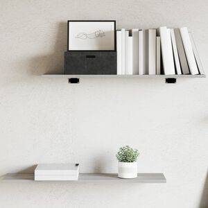 vidaXL Prateleiras de parede 4pcs derivados de madeira cinzento sonoma