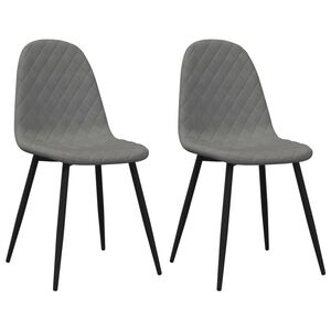 vidaXL Cadeiras de jantar 2 pcs veludo cinzento-claro