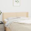 vidaXL Cabeceira de cama c/ abas tecido 147x16x78/88 cm creme