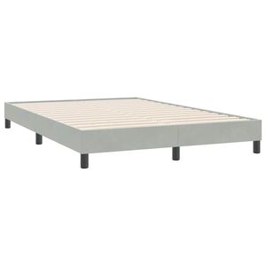 vidaXL Estrutura de cama sem colch&atilde;o 160x220 cm veludo cinzento-claro