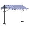 vidaXL Toldo de p&eacute; 300x300 cm tecido e a&ccedil;o azul e branco