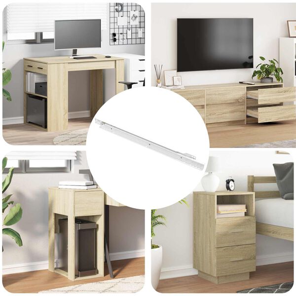 vidaXL Corredi&ccedil;a de Gaveta 49 pcs Branco A&ccedil;o