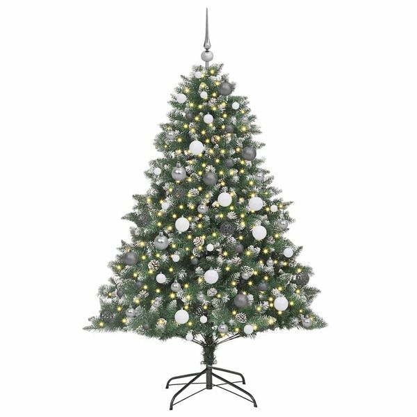 vidaXL &Aacute;rvore de Natal Artificial Verde 180 cm PVC, Pl&aacute;stico e A&ccedil;o