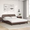 vidaXL Cama com colch&atilde;o Dover 160x200 cm couro artificial castanho