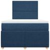 vidaXL Cama com molas/colch&atilde;o 120x200 cm tecido azul