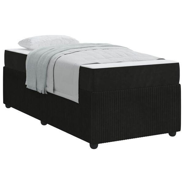 vidaXL Estrutura da Cama com colch&atilde;o Preto 80 x 200 cm tecido
