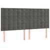 vidaXL Cabeceira Cinza Escuro 180x5x118/128 cm Veludo