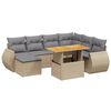 vidaXL 8 pcs conjunto de sof&aacute;s p/ jardim com almofad&otilde;es vime PE bege