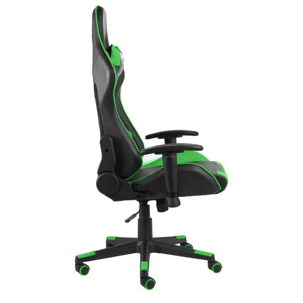 vidaXL Cadeira de gaming girat&oacute;ria PVC verde