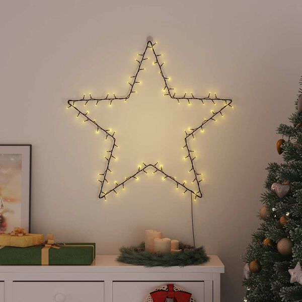 vidaXL Luzes de Natal silhueta estrela 115 LEDs branco quente
