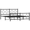 vidaXL Estrutura de cama com cabeceira e p&eacute;s 150x200 cm metal preto