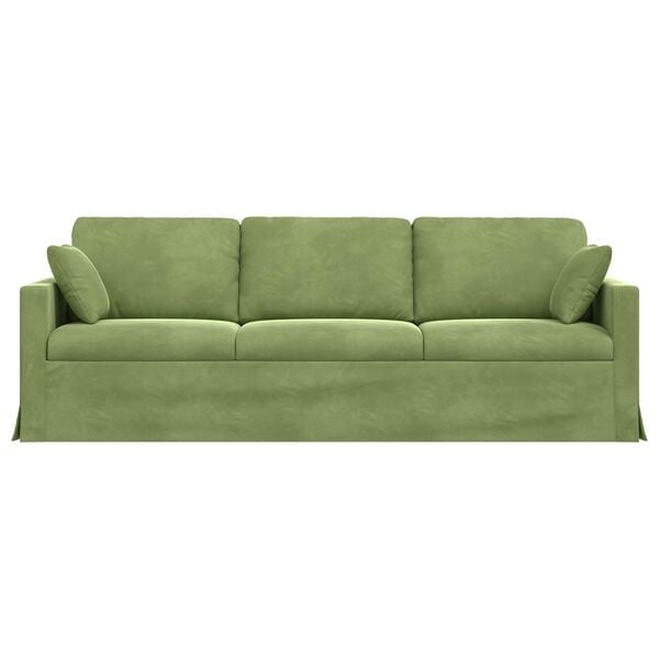 vidaXL Sof&aacute; Verde Claro 228 x 78 x 80 cm Veludo