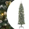 vidaXL &Aacute;rvore Slim de Natal Artificial Verde e Branco 240 cm