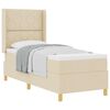 vidaXL Cama Box com colch&atilde;o com cabeceira Creme 80 x 200 cm tecido