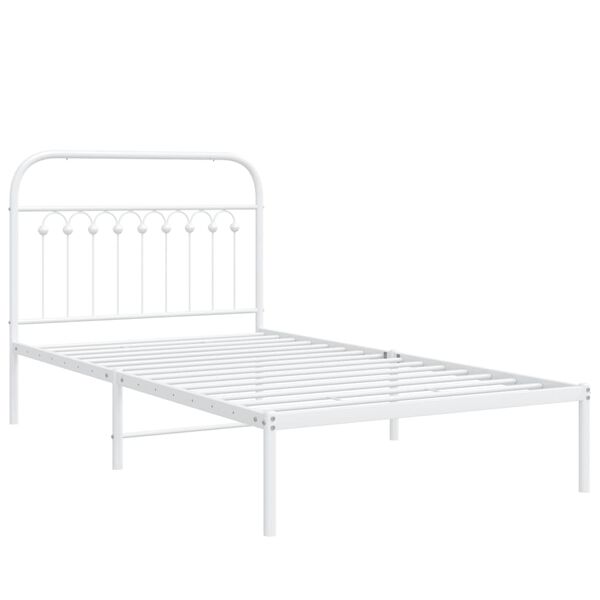 vidaXL Estrutura de cama com cabeceira 100x200 cm metal branco