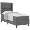 vidaXL Cama Box com almofada Manual Cinza Escuro 200 x 80 cm tecido