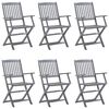 vidaXL Cadeiras exterior dobr&aacute;veis c/ almofad&otilde;es 6 pcs ac&aacute;cia maci&ccedil;a