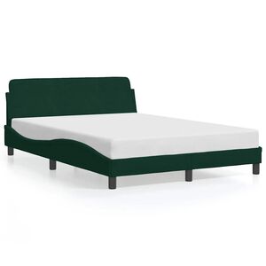 vidaXL Estrutura de cama Dover 120x200 cm veludo verde-escuro