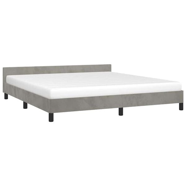 vidaXL Estrutura de cama sem colch&atilde;o 180x200 cm veludo cinzento-claro
