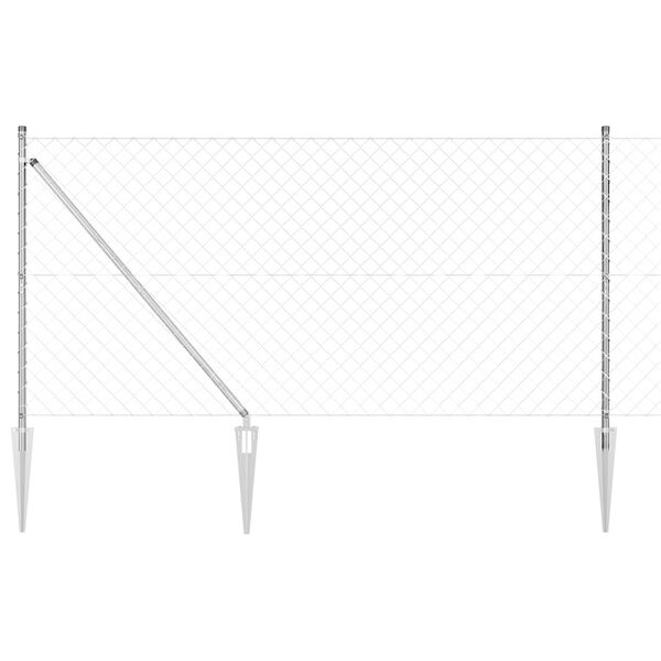 vidaXL Poste de Cerca Prateado 25 x 1,2 m (malha de 60 x 60 mm) A&ccedil;o