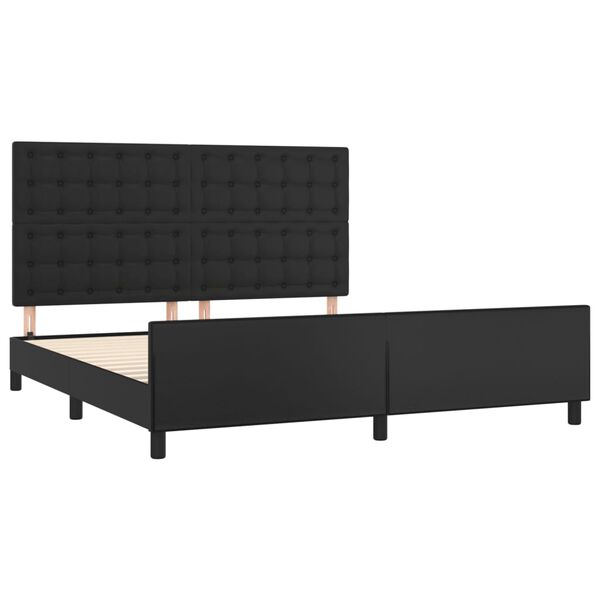 vidaXL Estrutura cama c/ cabeceira 160x200 cm couro artificial preto