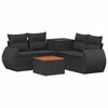 vidaXL Conjunto de Sof&aacute;s 6 unid. Preto Rattan Poli&eacute;ster e A&ccedil;o