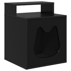 vidaXL Casa para Gatos Preto 42,5 x 40 x 53,5 cm Derivados de Madeira