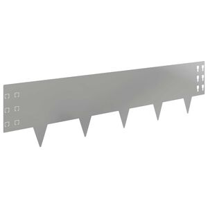vidaXL Acabamento para Gramado 20 unid. 100 x 25 cm A&ccedil;o Prateado