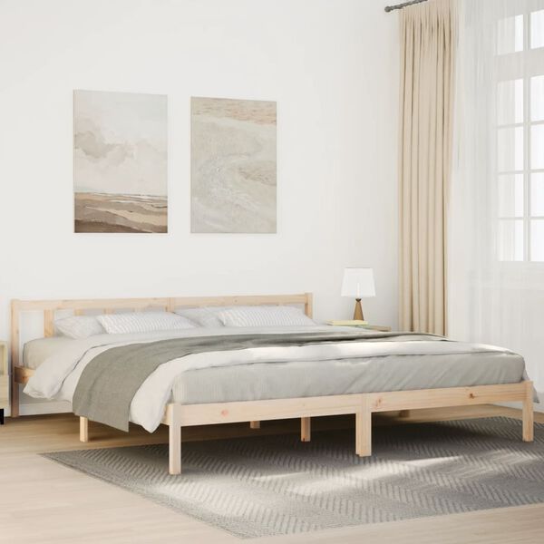 vidaXL Cama extra longa sem colchão 200x220 cm madeira de pinho maciça