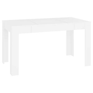 vidaXL Mesa de jantar 140x74,5x76 cm derivados madeira branco
