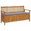 vidaXL Banco de arruma&ccedil;&atilde;o p/ jardim com almofad&atilde;o 148 cm ac&aacute;cia maci&ccedil;a